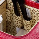 Jewelry Box Casket Box Exquisite Makeup Case Organizer Alligator Grain Rose Red