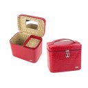 Jewelry Box Casket Box Exquisite Makeup Case Organizer Alligator Grain Rose Red