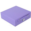 PU Jewelry Box Casket Box Exquisite Makeup Case Organizer Purple