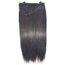 Flip in 100% Human Hair No Shedding Halo Extension Hair Silk Straight 16 inch #1b