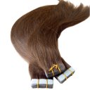 Tape for Hair Extensions Double Drawn Silk Straight 50 pcs/pack 16 inch Color #4