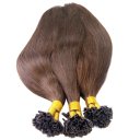 U-tip Italy Keratin Bonded Hair Extensions Silk Straight U-tip 100 Strands/Pack 20 inch Color #4
