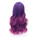 Cosplay Wig Carved Long Curly Purple To Rose Red