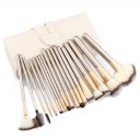 Makeup Cosmetic Brush Set 18 Brushes with Bag Beige
