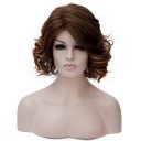 Fashion Cosplay COS Short Wig Curly Brown Fading 34cm