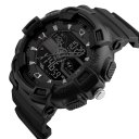 Men's Outdoor Sport Watch Large Dial Plate Double Display Waterproof Watch  Black