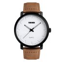 Men's Simple Style Fashion Business Waterproof Watch Retro Leather Watchband  Brown
