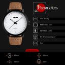 Men's Simple Style Fashion Business Waterproof Watch Retro Leather Watchband  Brown