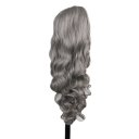 Womens Fashion Grandma Gray In The Long Hair Full Wigs High Temperature Silk