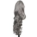 Womens Fashion Grandma Gray In The Long Hair Full Wigs High Temperature Silk