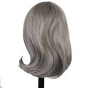 Womens Fashion Grandma Gray Sub-BoBo Head Human Full Wigs High Temperature Silk