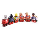 Cute Wooden Toy Magnetic Six Pcs Small Train Cars Vans Educational Toys Children