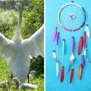 Colorful Dream Catcher with ABS Ring Feathers Wooden Beads for Craft Gift MS6061