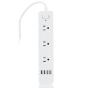 USB Power Strip/Power Port Strip 4-Port USB Charging Stations 3 AC Outlets Plus