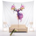 3D Digital Printing Wall Hanging Animal Tapestry-Color Deer Bedroom Living Room