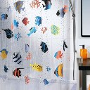 Tropical Fish PVC Transparent Waterproof Mildewproof Shower Curtain 71" x 78"