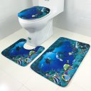 3Pcs Bathroom Non-Slip Pedestal Rug Lid Toilet Cover Bath Mat Set 5 Patterns