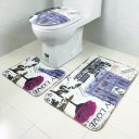 3Pcs Bathroom Non-Slip Pedestal Rug Lid Toilet Cover Bath Mat Set 5 Patterns