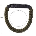 Paracord Bracelet with Compass, Whistle, Flintstone, Climbing Rope Camouflage green