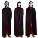 Halloween Hooded Cloak Black Red Reversible Dress Small Size 110cm