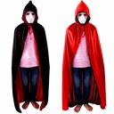 Halloween Hooded Cloak Black Red Reversible Dress Small Size 110cm