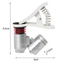 60X Zoom Clip-On Type Cellphone Microscope Magnifier Silver