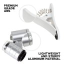 60X Zoom Clip-On Type Cellphone Microscope Magnifier Silver