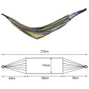 Outdoor Hammock For Two People Canvas Hammock With Cloth Bag Rope Light Green Colorful Strip