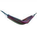 Outdoor Hammock For One Person Canvas Hammock With Cloth Bag Rope Light Green Colorful Strip