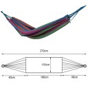 Outdoor Hammock For Two People Canvas Hammock With Cloth Bag Rope Rose Red Colorful Strip