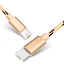 HASMINE Data & Power Charger Cable for Apple Android Two Mobile Phone Champagne Gold