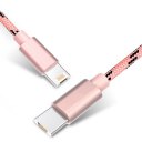 Data & Power Charger Cable for Apple Android Two Mobile Phone Rose Gold