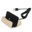 Charge+Sync Dock for Apple Lightning Devices Phone Holder Golden