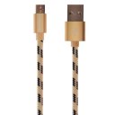 Data & Power Charger Cable for Android MicroUSB Champagne Gold