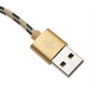 Data & Power Charger Cable for Android MicroUSB Champagne Gold