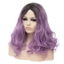 Long Curly Hair Wigs D478 LW1298 Black purple