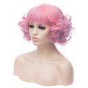 Short Curly Hair Wigs A332 SW1177D Pink blue
