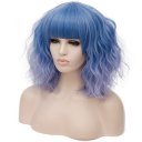 Short Curly Hair Wigs SW2101F5 Straight blue