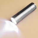 9 Lights Mini Flashlight Torch Silver