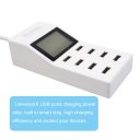 Doolike DL-CH15 Surge Protector 8 USB Ports Smart Power Strip With LCD Screen White