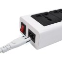 Doolike DL-CDA8 Surge Protector 4 USB Ports 2 AC Ports Power Strip Phone Holder White