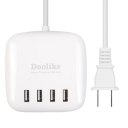 Doolike DL-CDA21 Surge Protector 4 USB Ports Power Strip Quick Charge White
