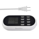 Doolike DL-CH18 Surge Protector 8 USB Ports Power Strip With LCD Screen White