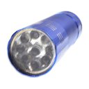 9 Lights Mini Flashlight Torch Blue