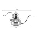 Pour Over Coffee Kettle 304 Stainless Steel Narrow Spout 420ml CF0067 Silver