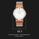 Fashion Couple Watch Simple Magnetic Watch Business Casual Watch 1318 Men's Rose Gold