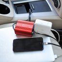 Car Use Inverter 150W 12V to 110V Dual USB Ports European Standard Red