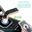 Car Charger MP3 Player USB Charger Bluetooth Support TF Card AUX Golden