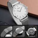 Fashion Couple Watch Simple Magnetic Watch Business Casual Watch 1319 Women's Silver