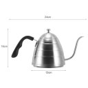 Pour Over Coffee Kettle 304 Stainless Steel Narrow Spout 900ml CF0066 Smooth and Luster Surface